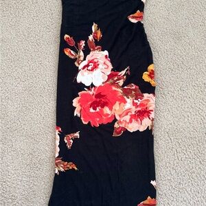 JLUXLABEL Black Floral Maxi Dress withLace Detail